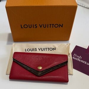 Authentic Louis Vuitton Red Leather Wallet